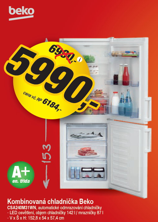 Chladnička Beko CSA240M31WN